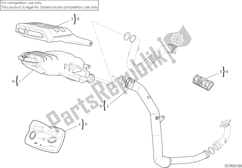 Todas as partes de Sistema De Exaustão 102db do Ducati Superbike 999 S USA 2005